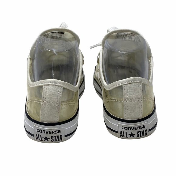 Converse Chuck Taylor All Star Junior Youth Size 3 Clear White Low Top Retro - Picture 5 of 10